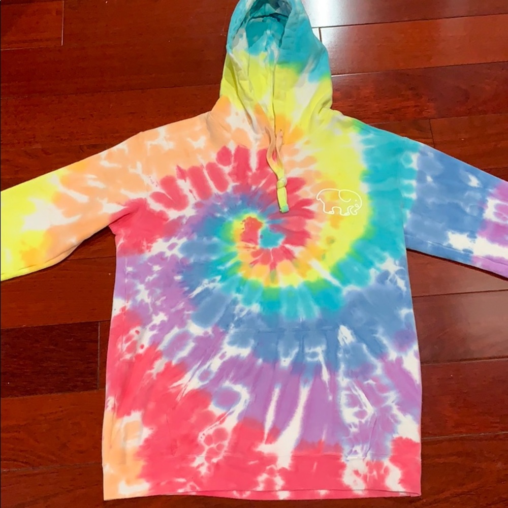 Ivory Ella Oversized Rainbow Tie-Dye Hoodie
